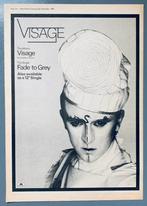 VISAGE 1980 vintage Advertentie FADE TO GREY 42cm x 29cm, Gebruikt, Ophalen of Verzenden, Poster, Artwork of Schilderij