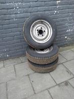 3 aanhanger velgen 12 inch met goede banden 155/70-12, Ophalen, Gebruikt