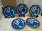 5 antieke, handgeschilderde, porseleinen borden, Antiek en Kunst, Ophalen