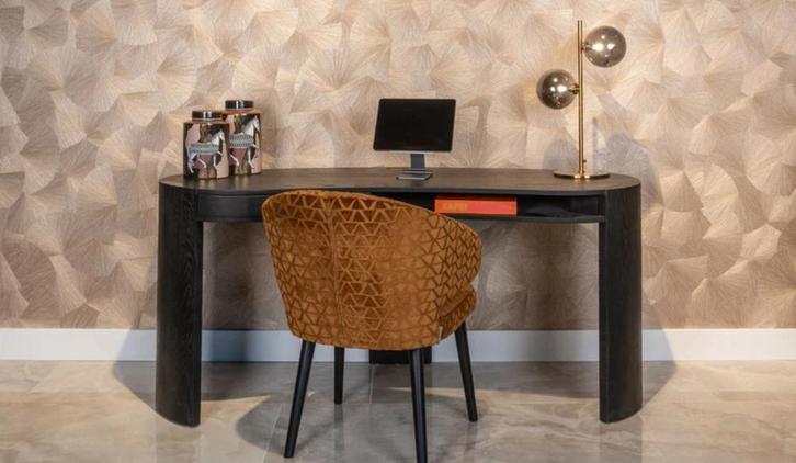 6 Eetkamerstoelen Indigo gold triangle, Huis en Inrichting, Stoelen, Nieuw, Vijf, Zes of meer stoelen, Stof, Overige kleuren, Ophalen