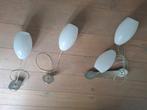 Plafondlampen set (1 dubbel + 2 enkel), Huis en Inrichting, Ophalen, Zo goed als nieuw, Glas, Modern