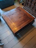 Teak opium salontafel 90x90, Ophalen, Gebruikt, 50 tot 100 cm, Antiek koloniaal