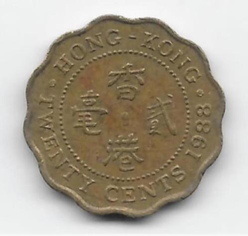Hong kong 20 cents 1988 KM# 59, Postzegels en Munten, Munten | Azië, Losse munt, Oost-Azië, Verzenden
