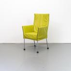 8x Montis Chaplin Eetkamerstoel Limegroen leder - rvs/dop, Niet ingevuld, Niet ingevuld, Ophalen of Verzenden, Zo goed als nieuw