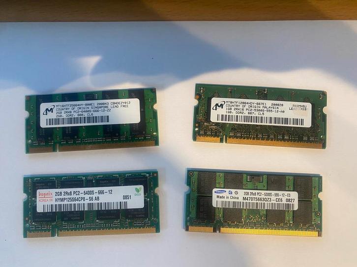 Partij Laptopgeheugen – DDR3 & DDR2, Computers en Software, RAM geheugen, Gebruikt, Laptop, DDR2, Ophalen of Verzenden