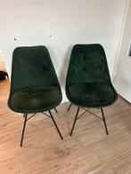 Twee groene velvet kuipstoelen in goede staat, Huis en Inrichting, Twee, Overige kleuren, Ophalen of Verzenden, Zo goed als nieuw