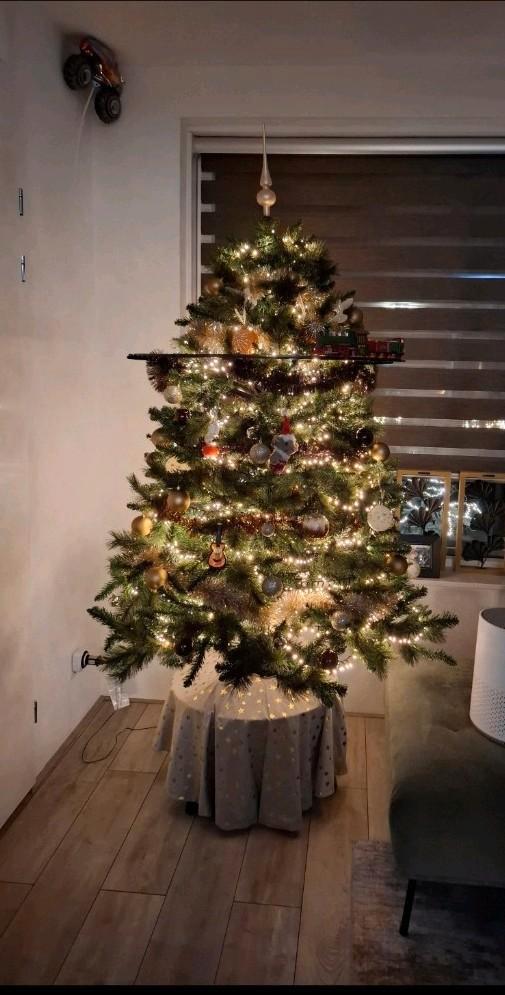 Mooie kunstkerstboom +- 1.80 m inclusief accessoires, Huis en Inrichting, Woonaccessoires | Kunstplanten en Kunstbloemen, Zo goed als nieuw