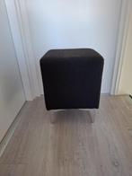 Poef Hocker Bijzettafeltje Zwart Met ijzeren pootjes 40 x 40, Ophalen, Minder dan 50 cm, Metaal, Vierkant