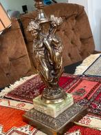Antieke lamp met nieuwe kap, Ophalen of Verzenden