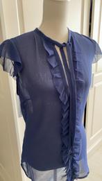 Voile top blouse blauw maat L Benetton met roezel, Ophalen, Blauw, Benetton, Maat 42/44 (L)