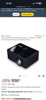 beamer InFocus IN2136 XGA – 4500 lumen – HDMI / VGA, Ophalen, Zo goed als nieuw, LED