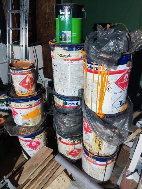 Partij Verf - Diverse Kleuren Akzo Nobel Internetional, Doe-het-zelf en Verbouw, Verf, Beits en Lak, Gebruikt, Verf, 15 tot 20 liter