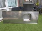RVS Wastafelblad met Spoelbak, Huis en Inrichting, Keuken | Keukenelementen, Ophalen, Gebruikt, 100 tot 150 cm, Minder dan 100 cm