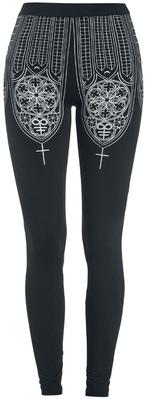 Gothicana by EMP zwarte Legging met detail Print maat M, Legging, Legging, Zwart, Nieuw