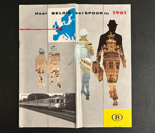 Brochure NMBS ‘Heel België per spoorlijn’ (1961), Verzamelen, Spoorwegen en Tramwegen, Zo goed als nieuw, Trein, Boek of Tijdschrift