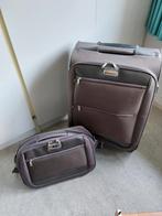 Bruine! koffer met tas merk Carlton met slot zgan, Sieraden, Tassen en Uiterlijk, Koffers, Overige materialen, Zo goed als nieuw