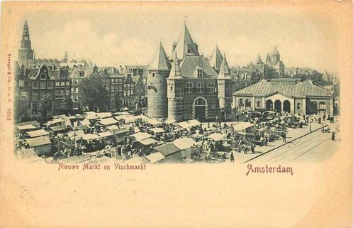 (377-394-019) Amsterdam Nieuwe Markt en Vischmarkt, Verzamelen, Ansichtkaarten | Nederland, Noord-Holland, Verzenden