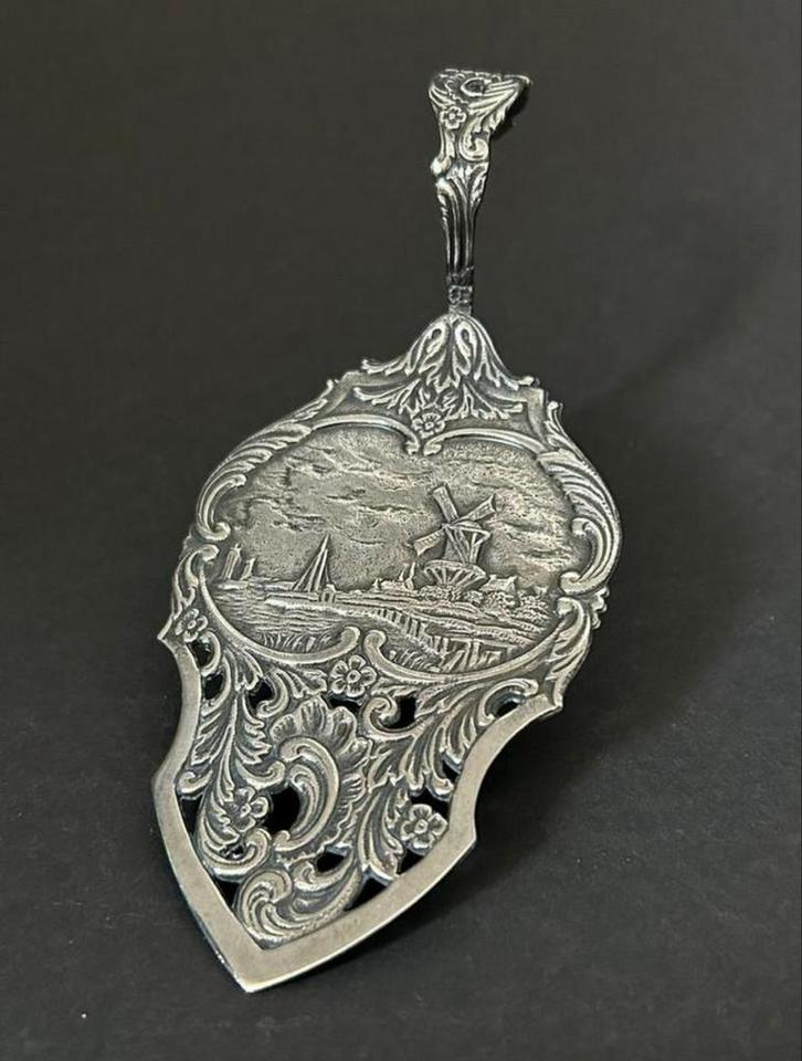 Verzilverd Petit Four / Taartschepje, Jaren ‘40 / ‘50, Antiek en Kunst, Antiek | Goud en Zilver, Ophalen of Verzenden