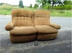vintage space age sofa 2-zitsbank  begin 70er, Huis en Inrichting, Fauteuils, Ophalen, Hout, Gebruikt, 70er