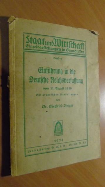 Berger, dr. Siegfried. Staat und wirtschaft. beschikbaar voor biedingen