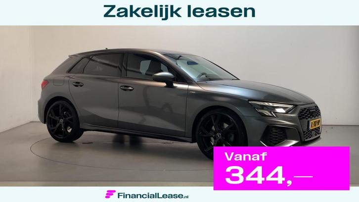 Audi A3 Sportback 30 TFSI S Edition S-Line Leder-Stof Naviga, Auto's, Audi, Bedrijf, Lease, Financial lease, A3, ABS, Airbags