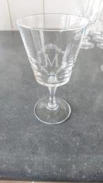 Kristal wijnglazen,  monogram letter M, Ophalen