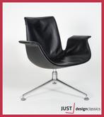 Walter Knoll FK 6726 Lounge Chair Zwart Leder (voorraad:7), Zo goed als nieuw
