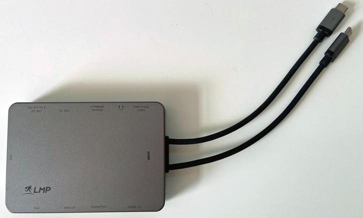 LMP USB-C Display Dock, 4K, 10-poorts, Computers en Software, Dockingstations, Zo goed als nieuw, USB-hub, Harde schijf, Laptop