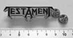 Testament mooie nieuw shaped logo pin badge speld n4, Nieuw, Overige typen, Verzenden