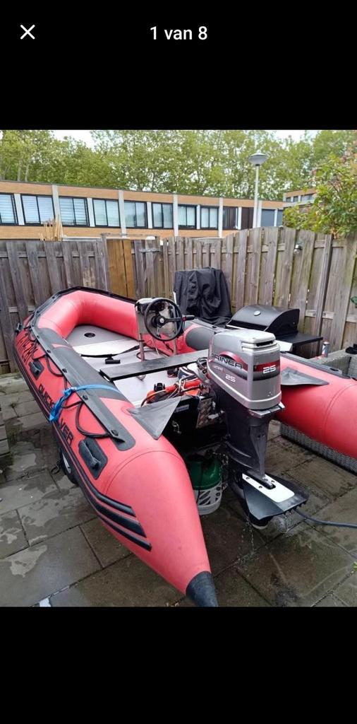 Quicksilver heavy duty boot en motor en trailer evt los koop, Watersport en Boten, Rubberboten, Gebruikt, Quicksilver, Aluminium
