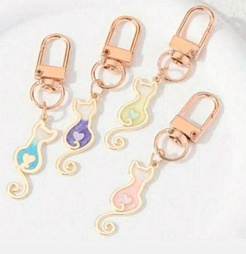 Goudkleurige metalen Kat tashanger of sleutelhanger., Sieraden, Tassen en Uiterlijk, Overige Accessoires, Nieuw, Ophalen of Verzenden