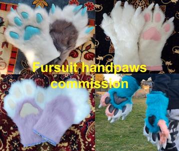 Fursuit handpaws and arm sleeves commission + budget beschikbaar voor biedingen