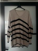Beige trui met zwarte strepen - Maat One size, Kleding | Dames, Truien en Vesten, Ophalen of Verzenden, Nieuw, Maat 46/48 (XL) of groter