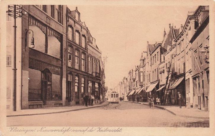 JM027 Vlissingen Nieuwendijk va Zeilmarkt 1929, Verzamelen, Ansichtkaarten | Nederland, Gelopen, Zeeland, 1920 tot 1940, Verzenden