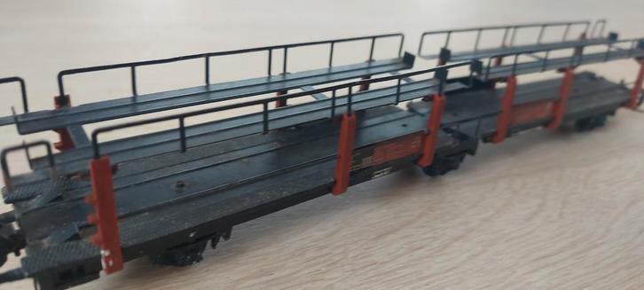Fleischmann DB 63178 autotransportwagen 3 asser artnr 1471, Hobby en Vrije tijd, Modeltreinen | H0, Zo goed als nieuw, Wagon, Gelijkstroom