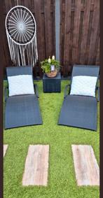 Ligstoelen + tafel opbergbox, Tuin en Terras, Tuinsets en Loungesets, Ophalen, Zo goed als nieuw