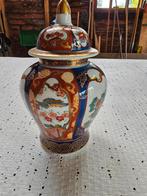 Handbeschilderd Japans Vaasje met Deksel - 18cm, Ophalen of Verzenden