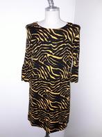 Zwart/oranje Juffrouw Jansen jurk mt M, Maat 38/40 (M), Zwart, Ophalen of Verzenden, Zo goed als nieuw