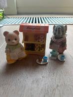 Sylvanian Families donutkraam met 2 poppetjes, Ophalen of Verzenden, Zo goed als nieuw, Poppenhuis