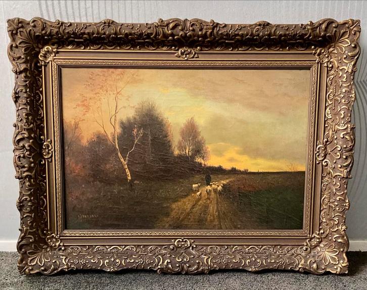 Schilderij begin 1900 - H.J. Verhaaf, Antiek en Kunst, Kunst | Schilderijen | Klassiek, Ophalen