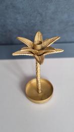Gouden Palmboom Kaarsenstandaard, Huis en Inrichting, Woonaccessoires | Kandelaars en Kaarsen, Ophalen, Gebruikt, Metaal, Kandelaar