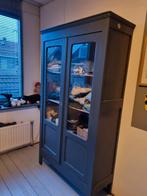 Vintage Kast met Glazen Deuren, 100 tot 150 cm, Grenenhout, Vintage, Ophalen of Verzenden