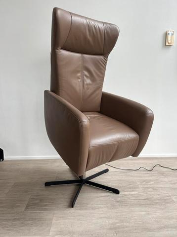Prominent Sorisso Sta Op Relaxfauteuil Taupe Leer XL beschikbaar voor biedingen