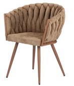 Wave Chair Caramel – Luxe Eetkamerstoelen, Overige kleuren, Verzenden, Japandi, Hotel Chique, Modern, Metaal