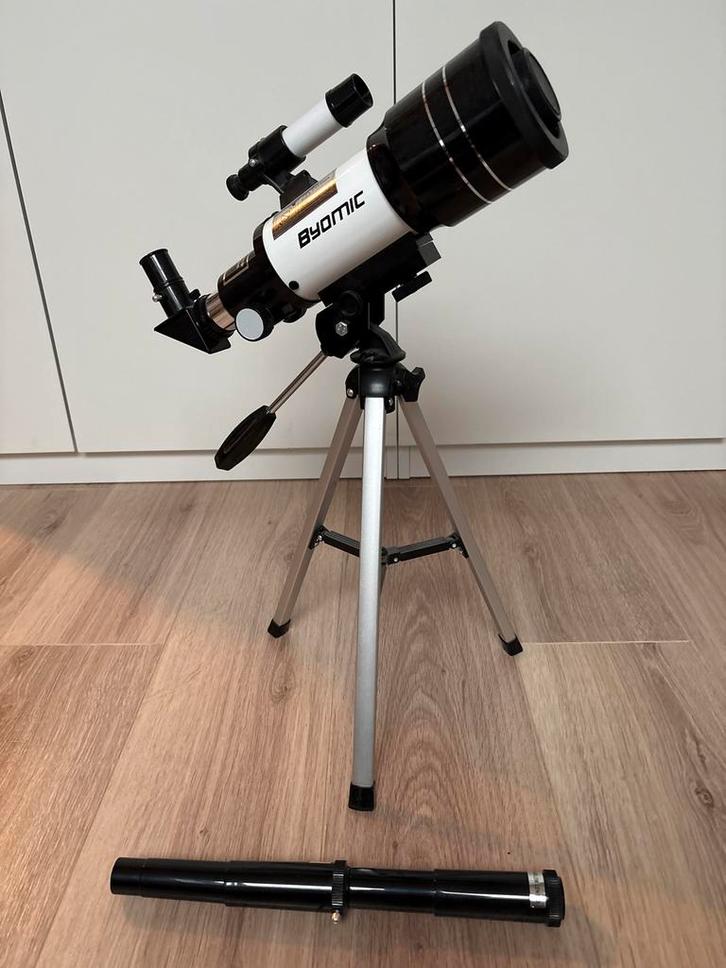 Byomic Telescoop met Statief, Audio, Tv en Foto, Optische apparatuur | Telescopen, Gebruikt, Lenzentelescoop (refractor), 80 tot 200 mm