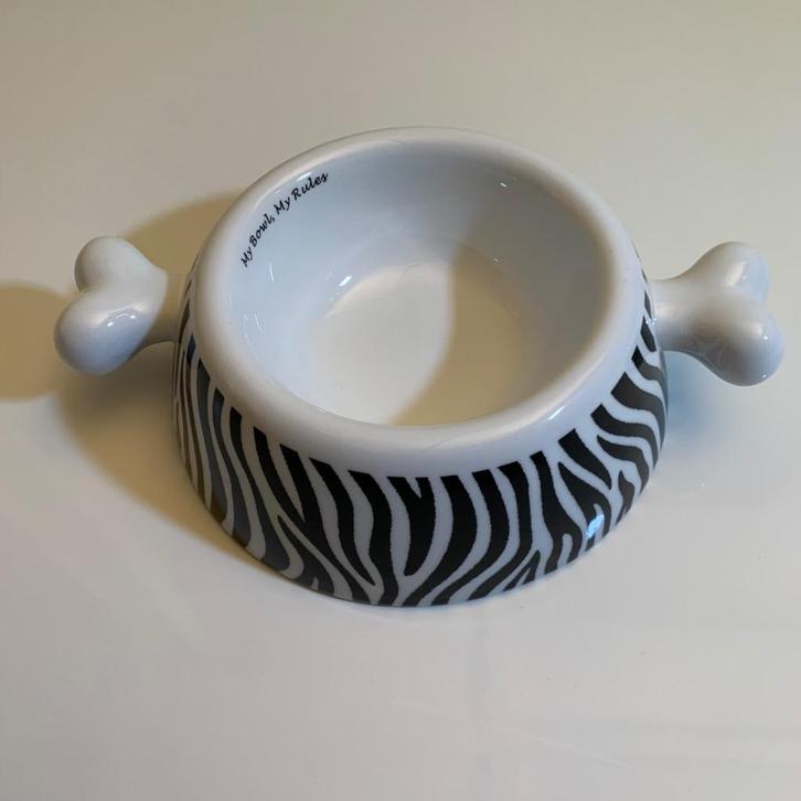 Bellomania Voerbak Porselein Atrium Zebra 0,75 ltr., Dieren en Toebehoren, Hondenvoerbakken en Drinkbakken, Nieuw, Ophalen of Verzenden