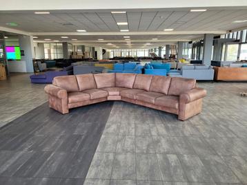 ✅️ GEREINIGD hoekbank bruin suede 320x250 | GRATIS LEVERING beschikbaar voor biedingen