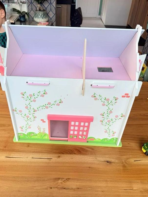 Poppenhuis met Djeco popjes, Kinderen en Baby's, Speelgoed | Poppenhuizen, Gebruikt, Poppenhuis, Ophalen of Verzenden