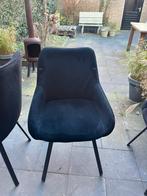 Zwarte eetkamer stoelen Bronx 71 velour velvet rib stof, Huis en Inrichting, Stoelen, Ophalen, Zo goed als nieuw, Zwart, Stof