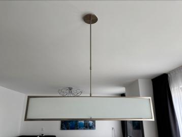 Rvs hanglamp met melkglas beschikbaar voor biedingen